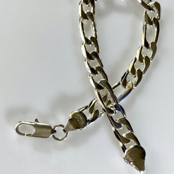 Diamond Cut Figaro Chain Bracelet - Picture 3 of 10